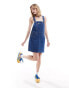 Фото #1 товара Wrangler denim dungaree dress in mid blue