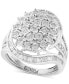 ფოტო #1 პროდუქტის EFFY® Diamond Round & Baguette Cluster Swirl Ring (7/8 ct. t.w.) in 14k Gold