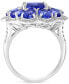 Фото #4 товара EFFY® Tanzanite (5-7/8 ct. t.w.) & Diamond (3/8 ct. t.w.) Flower Ring in 14k White Gold