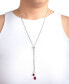 Фото #6 товара Macy's crystal 30" Adjustable Box Chain Necklace (13/50 ct. t.w.) in Fine Silver Plated Brass