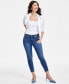 Фото #1 товара Women's Mid-Rise Chain-Detail Skinny Jeans, Created for Macy's