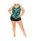 Фото #2 товара Plus Size 3 Tiered Print Tankini Top