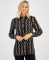 ფოტო #1 პროდუქტის Women's Printed Button-Front Blouse