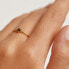 Minimalist gold-plated ring with Black Heart Gold AN01-224
