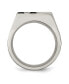Фото #2 товара Stainless Steel Brushed Black IP-plated with CZ Signet Ring