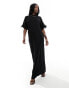 Fashionkilla bow detail maxi t-shirt dress in black