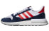 Кроссовки мужские Adidas Originals ZX 500 с демпфированием и антискользящей подошвой, сине-красно-белые, низкие, спортивно-повседневные 44⅔ - фото #1