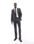 Фото #3 товара ASOS DESIGN slim fit wool mix suit trouser in herringbone in charcoal