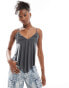 Фото #1 товара COLLUSION ruched bust slinky asymmetric hem cami top