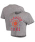 Фото #2 товара Women's Gray Clemson Tigers Bishop Tri-Blend Knobi Crop T-shirt