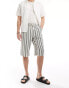 Фото #1 товара ASOS DESIGN heavyweight textured short in navy and white stripe