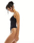 Free society v wire front swimsuit in black and white