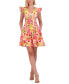 ფოტო #1 პროდუქტის Petite Printed Flutter-Sleeve Fit & Flare Dress