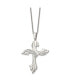 ფოტო #2 პროდუქტის Polished with CZ Swirl Cross Pendant on a Cable Chain Necklace