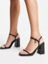 Фото #7 товара River Island embossed block heeled sandal in black