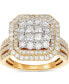 ფოტო #3 პროდუქტის Diamond Princess Quad Cluster Engagement Ring (2 ct. t.w.) in 10k Gold