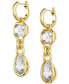 ფოტო #3 პროდუქტის Gold-Tone Mixed Crystal Double Charm Hoop Earrings