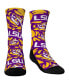 ფოტო #1 პროდუქტის Youth Boys and Girls Socks LSU Tigers Allover Logo and Paint Crew Socks