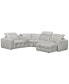 Фото #8 товара CLOSEOUT! Haigan 5-Pc. Leather Chaise Sectional Sofa with 2 Power Recliners, Created for Macy's