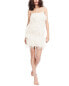 Фото #1 товара Emily Shalant Bra-Friendly Feather Mini Dress Women's