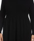 Фото #4 товара Plus Size Mock Neck Long Sleeve Sweater Dress