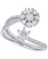 Фото #1 товара Diamond Flower Bypass Ring (1/2 ct. t.w.) in 14k White gold