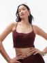 Topshop co-ord plisse cowl cropped cami in maroon