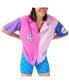 Women's Pink Los Angeles Dodgers Color Block Button-Up Shirt