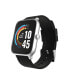 ფოტო #1 პროდუქტის Unisex Black Silicone Strap Smartwatch 37.5mm