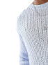 Weekday – Unisex – Grobmaschiger Strickpullover in Blassblau, exklusiv bei ASOS