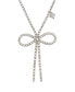 ფოტო #2 პროდუქტის Faux Stone Bow Pendant Rhinestone Necklace