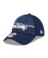 Фото #1 товара Men's Navy Seattle Seahawks 2023 NFL Training Camp 39THIRTY Flex Fit Hat