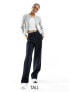 Pieces Tall wide leg tailored trousers in charcoal pinstripe Charcoal Pinstripe, XS - фото #1