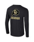 Men's Black Colorado Buffaloes Logo Lockup 3-Hit Active Blend Long Sleeve T-Shirt