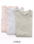 Фото #2 товара ASOS DESIGN 3 pack oversized t-shirts in multiple colours