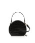 Women's Leather Croco Embossed Hatter Bag (Black)