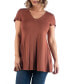 Plus Size Short Sleeve V-Neck Tunic Top