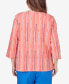 Petite Neptune Beach Women's Beach Geometric Button Blouse