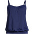 Women's Blouson Tummy Hiding Tankini Swimsuit Top Adjustable Straps