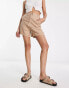 Фото #1 товара & Other Stories linen high waist shorts in beige