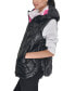 Women's Quilted Curved Hem Puffer Vest with Pop Mesh Lining