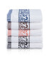 Athens Cotton with Greek Scroll and Floral Pattern Assorted, 6 Piece Bath Towel Set