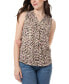 Women's Printed Moss-Crepe Sleeveless Top Jones White, L - фото #1