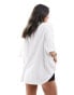 Фото #3 товара ASOS DESIGN pearl embellished oversized t-shirt in white