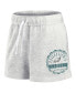 Women's Oatmeal Philadelphia Eagles Vintage Badge Shorts Oatmeal, White, XS - фото #3