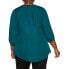 ფოტო #2 პროდუქტის Plus Size Fashion Fling Elbow Sleeve Zip Neck Top