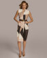 Фото #2 товара Donna Karan Women's V-Neck Sleeveless Belted Sheath Dress