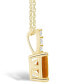 Фото #3 товара Macy's citrine (1-5/8 Ct. T.W.) and Diamond Accent Pendant Necklace in 14K Yellow Gold