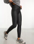 New Look coated skinny jeans in black