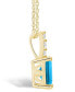 Фото #3 товара Macy's blue Topaz (2 Ct. T.W.) and Diamond Accent Pendant Necklace in 14K Yellow Gold